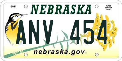 NE license plate ANV454