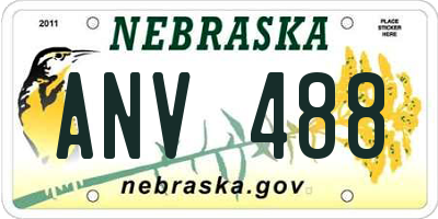NE license plate ANV488