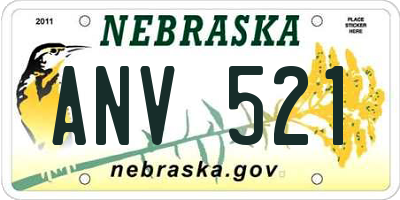 NE license plate ANV521