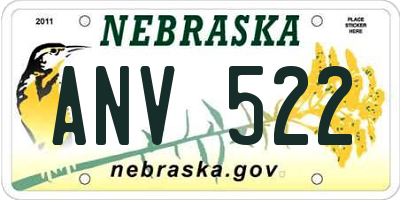 NE license plate ANV522