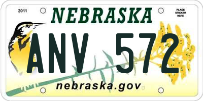 NE license plate ANV572