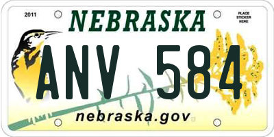 NE license plate ANV584