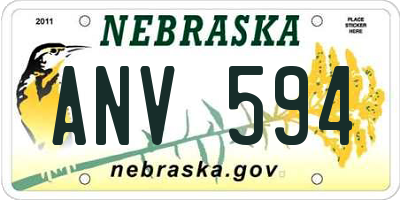 NE license plate ANV594
