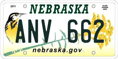 NE license plate ANV662