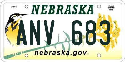 NE license plate ANV683