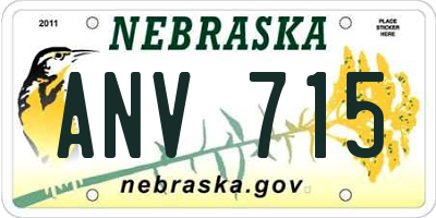 NE license plate ANV715
