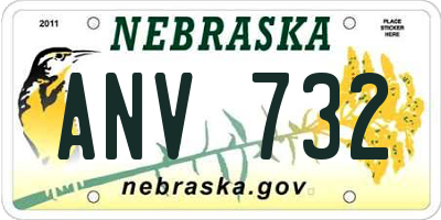 NE license plate ANV732