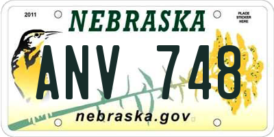 NE license plate ANV748