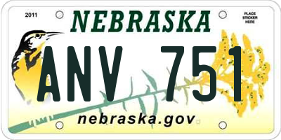 NE license plate ANV751
