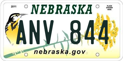NE license plate ANV844