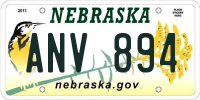 NE license plate ANV894