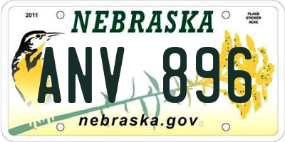 NE license plate ANV896