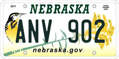 NE license plate ANV902
