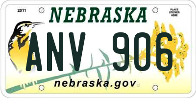 NE license plate ANV906