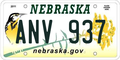 NE license plate ANV937