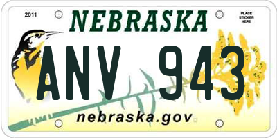 NE license plate ANV943