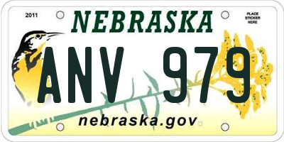 NE license plate ANV979