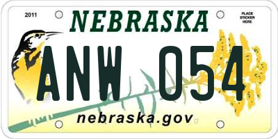 NE license plate ANW054