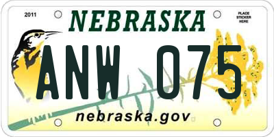 NE license plate ANW075