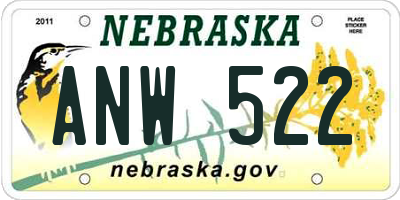 NE license plate ANW522