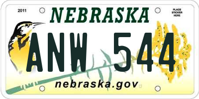 NE license plate ANW544