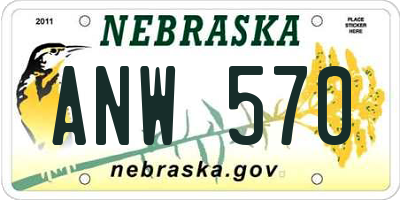 NE license plate ANW570