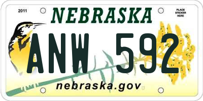 NE license plate ANW592