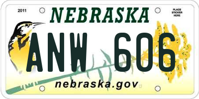 NE license plate ANW606