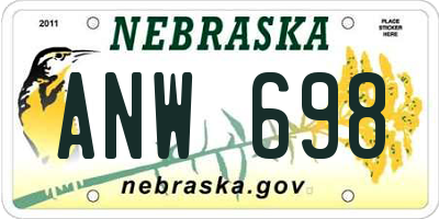 NE license plate ANW698