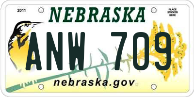 NE license plate ANW709
