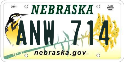 NE license plate ANW714