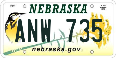 NE license plate ANW735