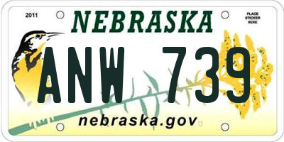NE license plate ANW739