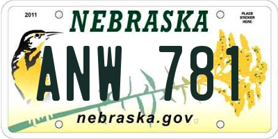 NE license plate ANW781