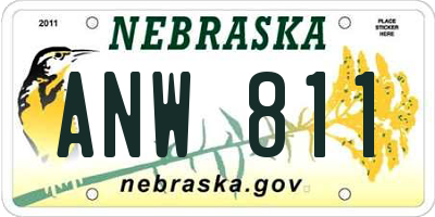 NE license plate ANW811