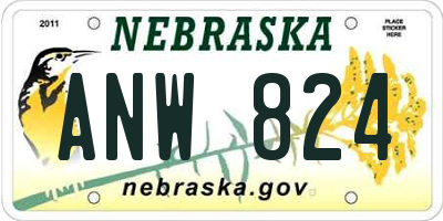 NE license plate ANW824