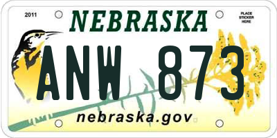 NE license plate ANW873