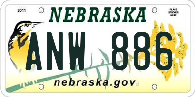 NE license plate ANW886