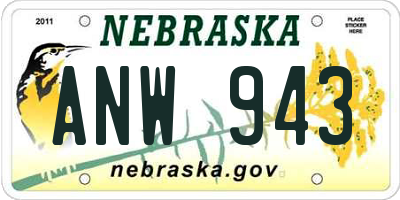 NE license plate ANW943