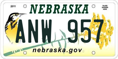 NE license plate ANW957