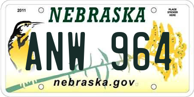 NE license plate ANW964