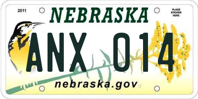 NE license plate ANX014