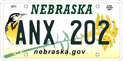 NE license plate ANX202