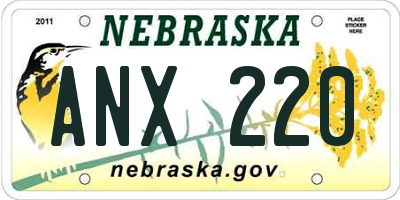 NE license plate ANX220