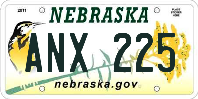 NE license plate ANX225