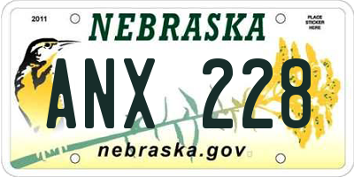 NE license plate ANX228