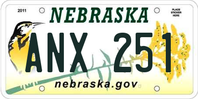 NE license plate ANX251
