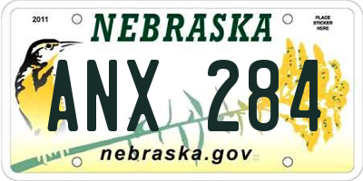 NE license plate ANX284