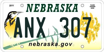 NE license plate ANX307