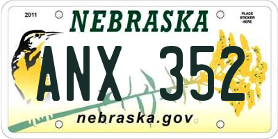 NE license plate ANX352